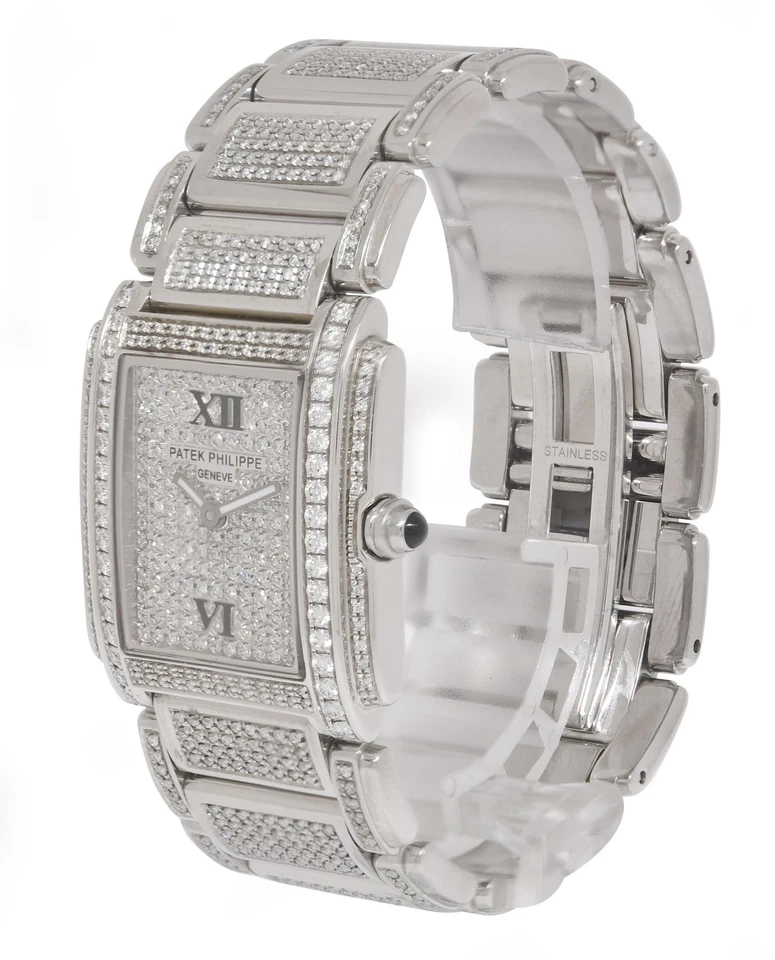 Patek Philippe Twenty~4 Stainless Steel & Pave Diamond Ladies Watch 24 4910 - Image 3 of 4