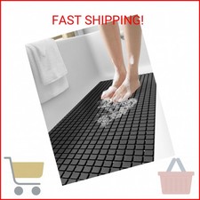 DEXI Bathtub Mat Non Slip, Extra Long 39x16, Suction Cups, Drain Holes, Machine