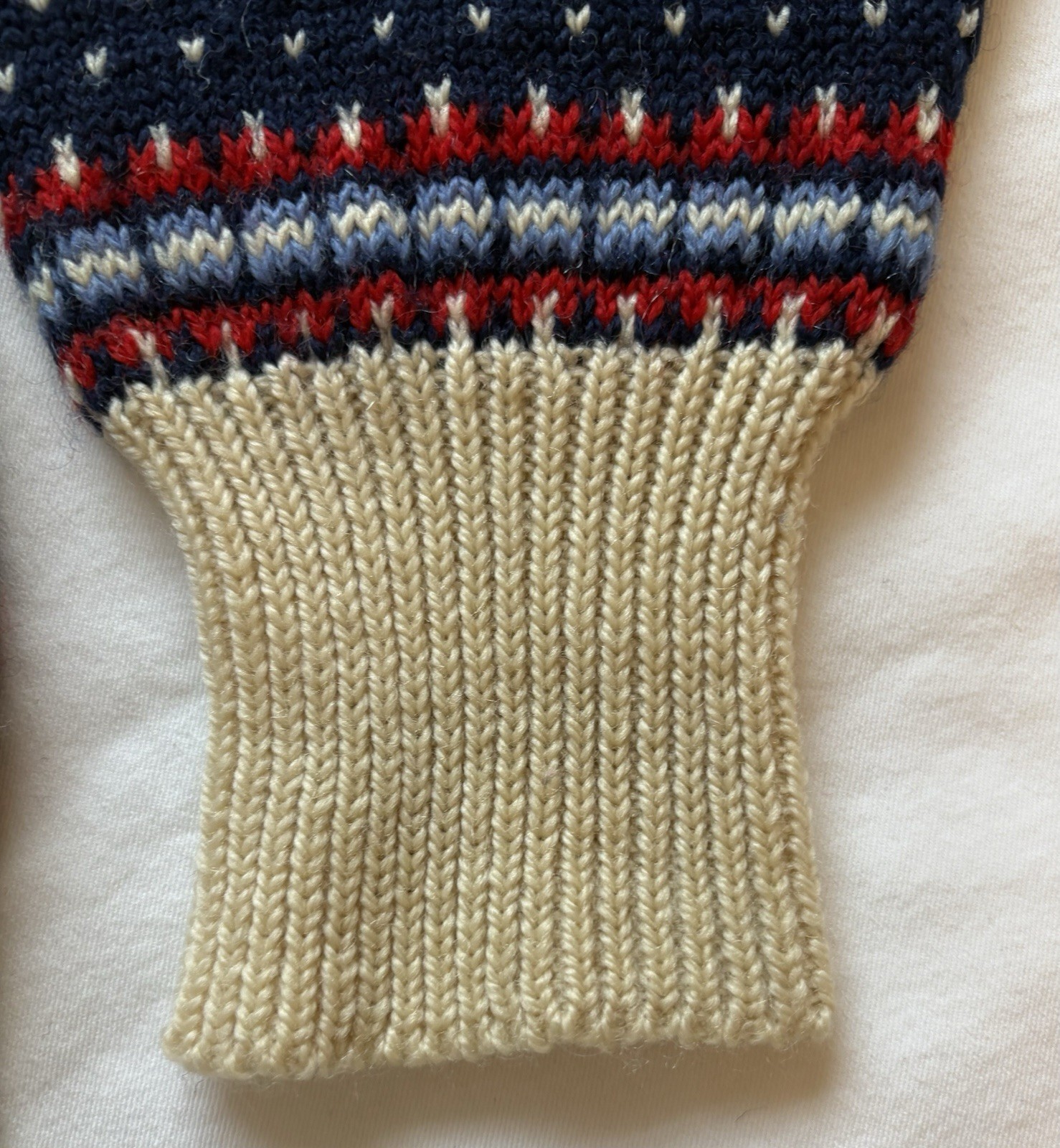 Paul Mage Sweater Womens Red White Blue Fair Isle Wool Made in Denmark Vintage image 8