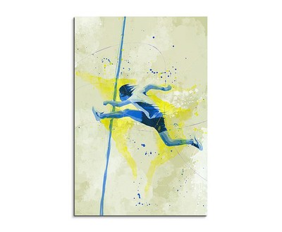 60x90cm Huerdenlauf I SPORTBILDER Splash Art Wandbild Aquarell Art