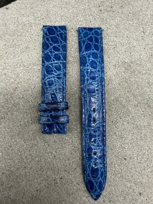 #2098 NEU ORIGINAL CHOPARD BLAU ALLIGATOR LEDERBAND 15/14mm HAPPY SPORT DIAMOND
