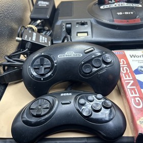 Sega Genesis Console Bundle Model 1601 2 Controllers 2 Games Tested World Cup