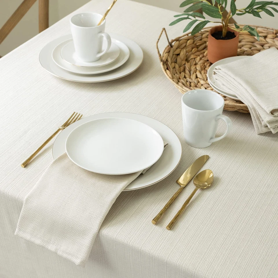 Cameron Textured Fabric Table Cloth, for Everyday Home Dining, Parties, Weddi... - Image 4 of 4