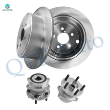 4 Rear 286mm Brake Rotors-Wheel Hub Bearing Assembly To 2008-2013 Subaru Impreza
