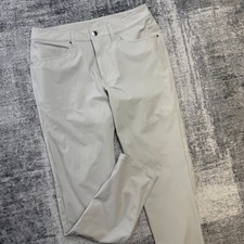 Lululemon ABC Pants Mens 30x30 Bone Gray Slim Fit Warpstreme Stretch Commute