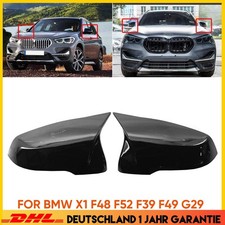 2x Abdeckung Spiegelkappen Für BMW X1 F48 F52 F39 F49 G29 L+R Glanz Schwarz
