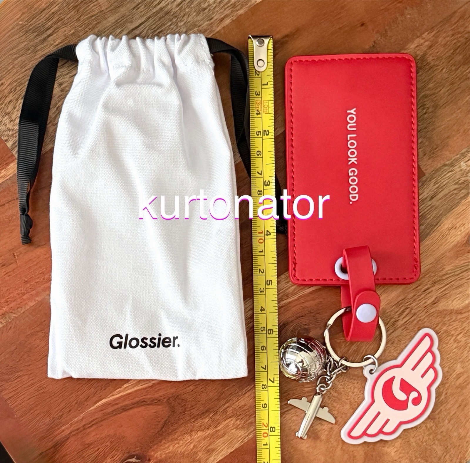 Glossier Washington DC Luggage Tag & Charm Keychain NEW