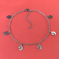 Brand New Stainless Steel Moon and Star Anklet - Adjustable 9.5-11.5” Waterproof