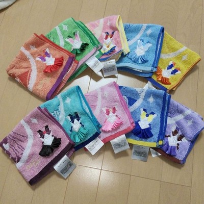 Sailor Moon Store Decorative Towel Handkerchief Inner Outer Senshi Fuku Set Lot