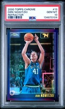 2000 TOPPS CHROME REFRACTOR #13 DIRK NOWITZKI PSA 10