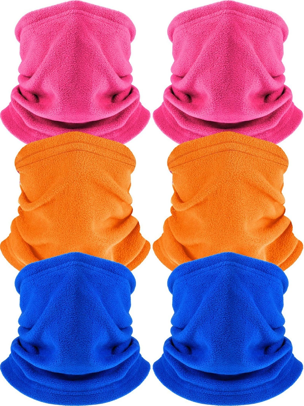 6 Pack Winter Fleece Neck Warmer Windproof Neck Gaiter for Outdoor Skiing