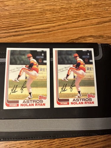 1982 Topps Nolan Ryan (2) Card Lot in EX/NM Condition.