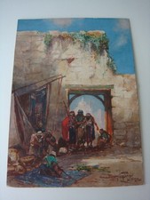 BARTRAM HILES, BRITISH, MARKET TRADERS IN CAIRO, WATERCOLOUR, SIGNED, 1910