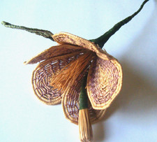 Vintage Flower Hats millinery large natural straw shades beige color handmade