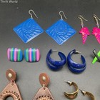 Vintage 80s 90s Retro Costume Jewelry Earrings Lot of 27 Pairs Boho Geometric — photo 2