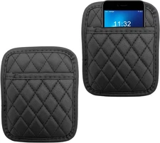 2PCS Car Side Pocket Organizer, Leather Auto Seat Storage Bag for Cell Phone Sun