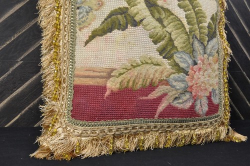 Funda de almohada de punta de aguja de lana de palma y cojín de mariposa 23x23 con flecos de cepillo - Imagen 3 de 12