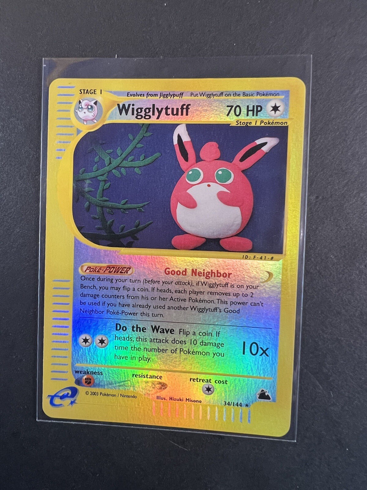 Pokémon TCG Wigglytuff 34/144 Rare Reverse Holo Skyridge WOTC - MINT EReader