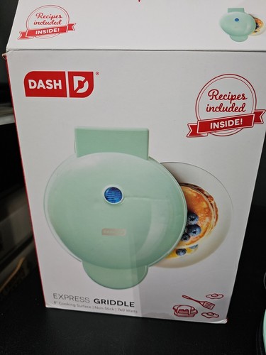 Dash Express Waffle Maker 8” Cooking Surface Recipes Non Stick Light Green - Picture 1 of 7