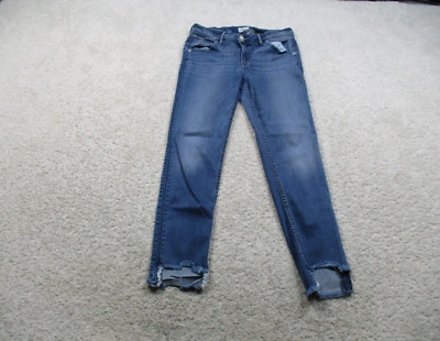 Hudson Jeans Womens 28 Blue Cat Midrise Skinny Denim Stretch Step Hem