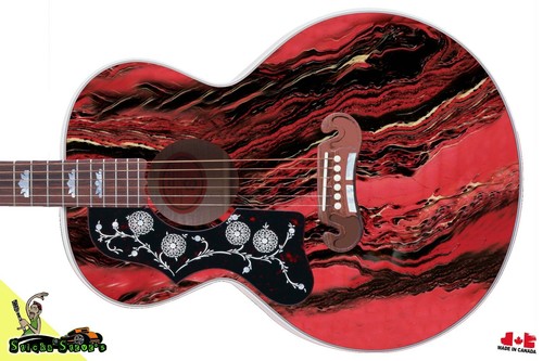 Guitar Skin Wrap Axe Reface - 80er rot schwarz Bowlingkugel Marmor 183 - Bild 42 von 71