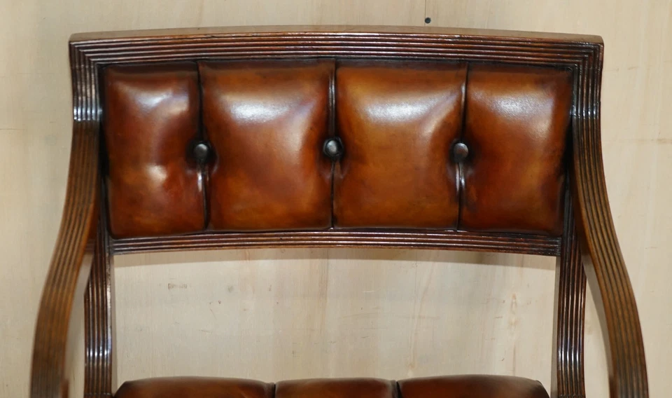 ANTIQUE 1810 ATTRIBUTED TO GILLOWS METAMORPHIC LEATHER LIBRARY ARMCHAIR STEPS - Imagem 4 de 4