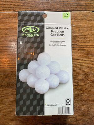 Athletic Works Dimpled Plastic Practice Golf balls  Box of 13