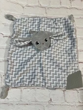 Booginhead Baby Lovey Pacifier Bunny Gray White Chevron Security Blanket
