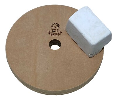 4'' Diameter Leather Honing Wheel - Fits 1/2'' Arbor - With Buffing Compound