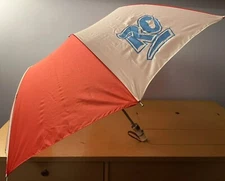 Vtg Original Royal Crown RC Cola Umbrella Rain Shade Red White Blue Logo