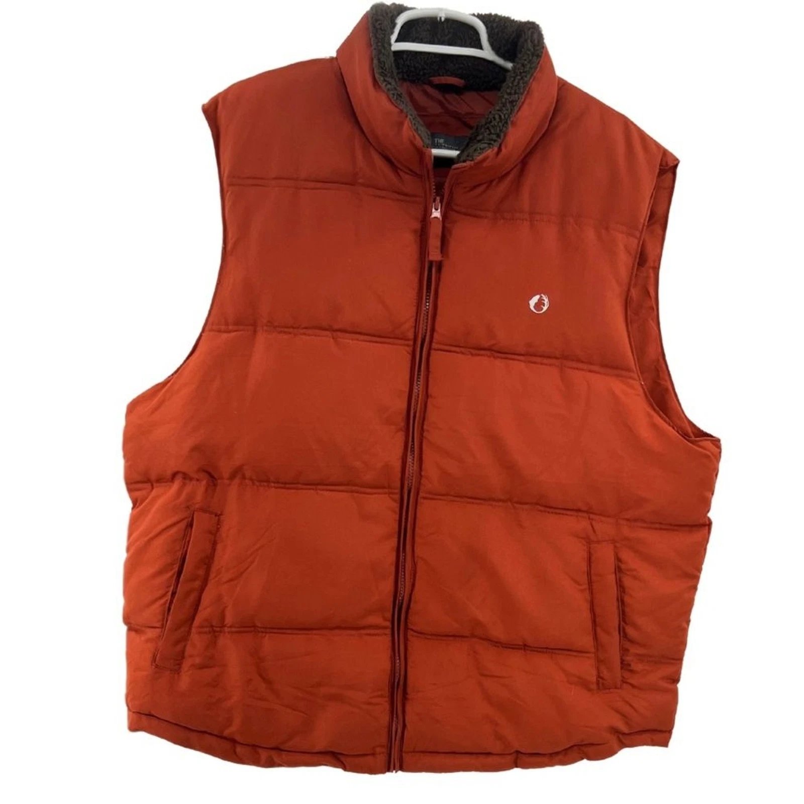 The American Outdoors puffer vest XL burnt orange hiking zip up fleece