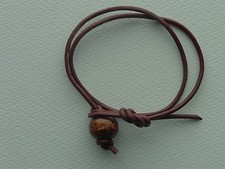 MASCULINE BROWN GENUINE LEATHER CORD DOUBLE WRAP BRACELET ADJUSTBALE SURFER