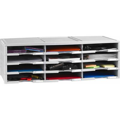 Storex 12 Compartment Organizer, Black Gray