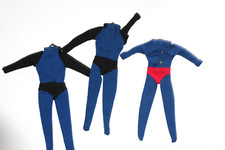 VINTAGE TAGGED CAPTAIN ACTION TM SUITS 1966 JAPAN BLACK BLUE RED