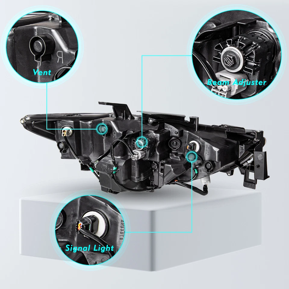 Par de faros laterales izquierdo y derecho para Mazda CX-5 CX5 2017-2021 sin modelo AFS Foto 3 de 4