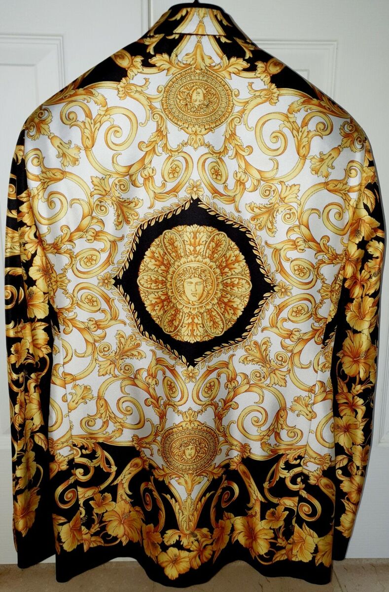 FIRST LINE VERSACE CLASSIC MEDUSA BAROQUE SILK BLAZER JACKET FIRST LINE VERSACE CLASSIC MEDUSA BAROQUE SILK BLAZER JACKET