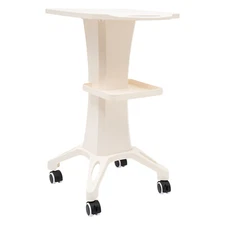 2-Tier Beauty Salon Trolley Cart White Salon Roller Trolley Cart Stand Beauty