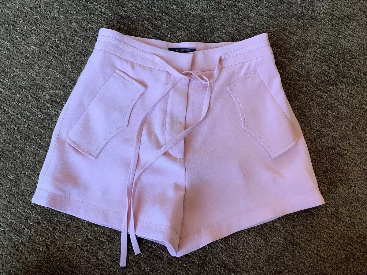 NWOT$1200 Louis Vuitton Womens Light Pink Blush Shorts Pockets Tie