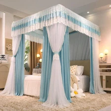Canopy For Bed Drapes Mosquito Net Double Rod Frames Yard Anti-mosquito Net Set