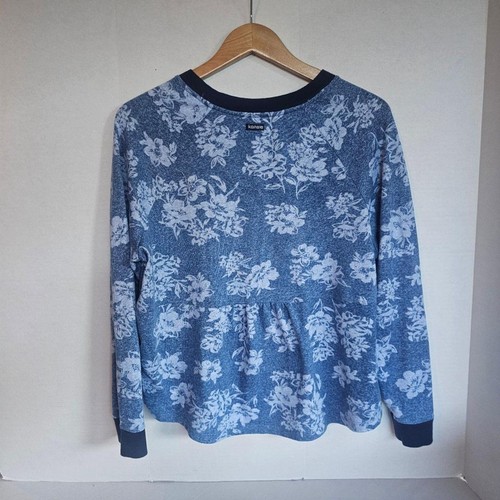 Kensie Floral Print Pull Over Blue Sweater Size XL - Picture 2 of 4