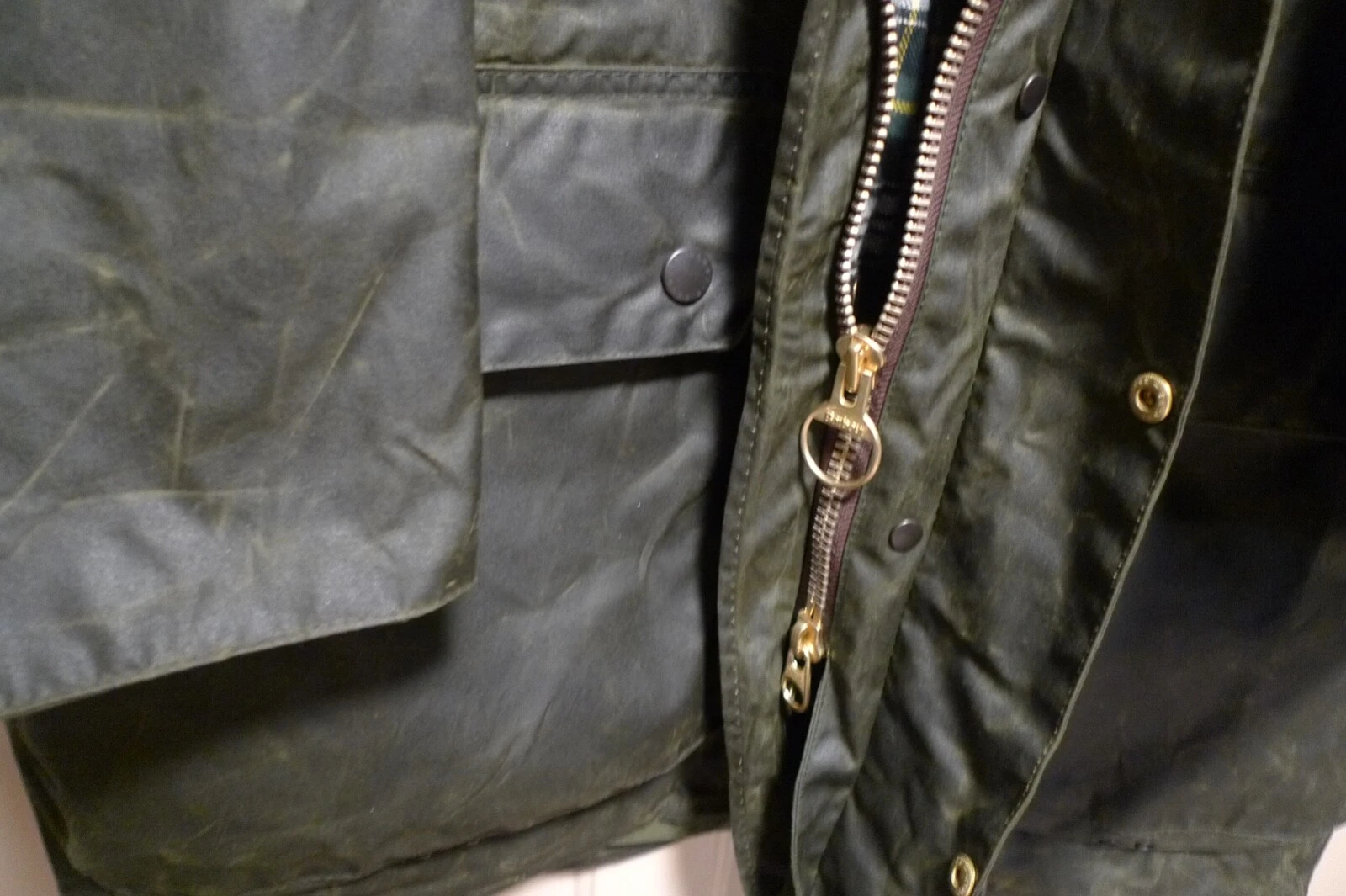BARBOUR- A200 BORDER WAX COTTON JACKET - SAGE - MADE @ UK - EXCELLENT - 48 image 11