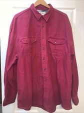Eddie Bauer Red Heavy Cotton Button Up Shirt Size XXXL