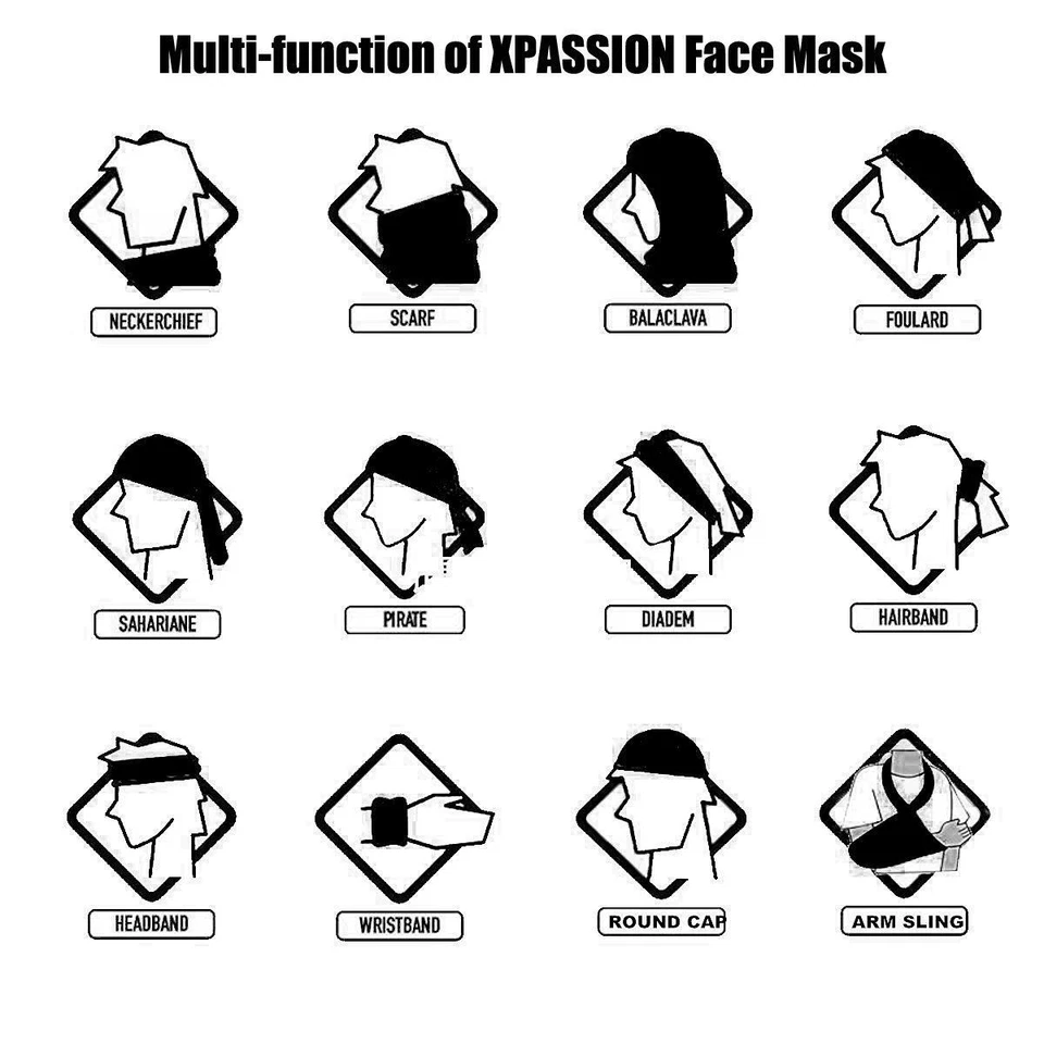 Paquete de 2 mascarillas calaveras media cara para motocicleta cubierta bandana protectora Foto 4 de 4