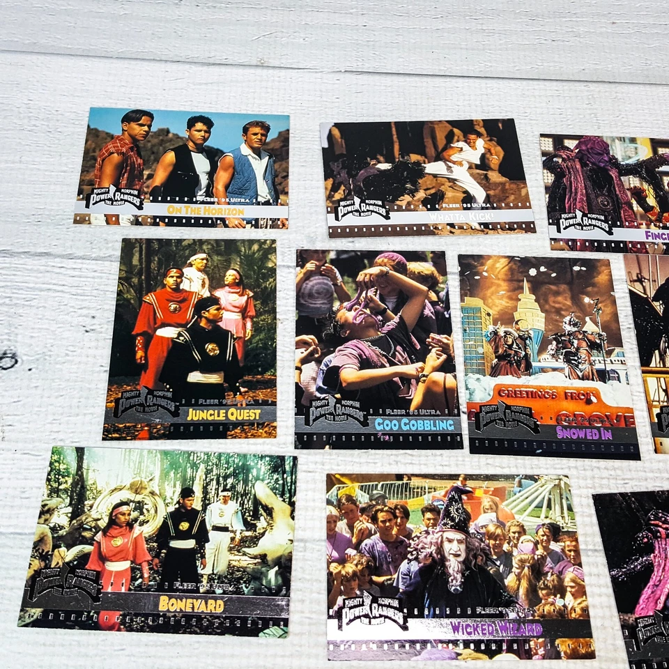 Vintage Mighty Morphin Power Rangers Movie Trading Cards LOT 17pc Fleer 1995 - Image 2 of 4