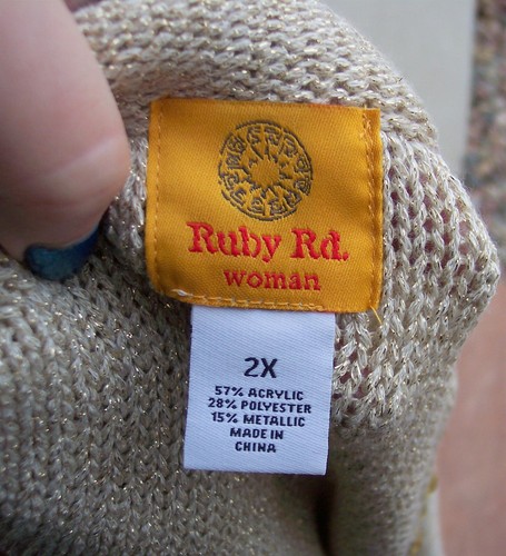 Ruby Rd NUEVO suéter dorado brillante talla grande 2X gemas brillantes elegante tejido top nuevo con etiquetas - Imagen 10 de 11