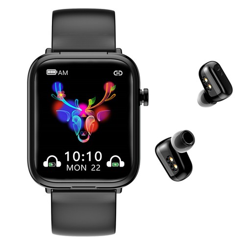 Smart Watch with Earbuds Men Women Smartwatch Bluetooth Call for iOS Android - 第 1/17 張圖片