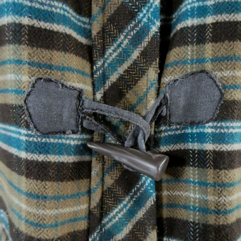 Maurices Coat Women XL Brown Plaid Peacoat Toggle Buttons Dark Academia Warm - Image 3 of 4