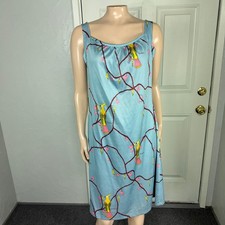 Vintage 70s Kay Windsor Women's Dress Bird novelty Print Polyester Oiseau FF23