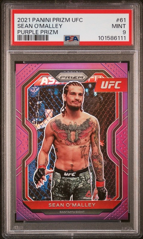 2021 Panini Prizm UFC Sean O'Malley #61 Purple Prizm /149 PSA 9
