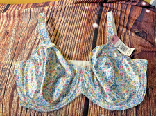 NWT Vintage Vassarette Floral Second Skin Satin Underwire Bra 42D